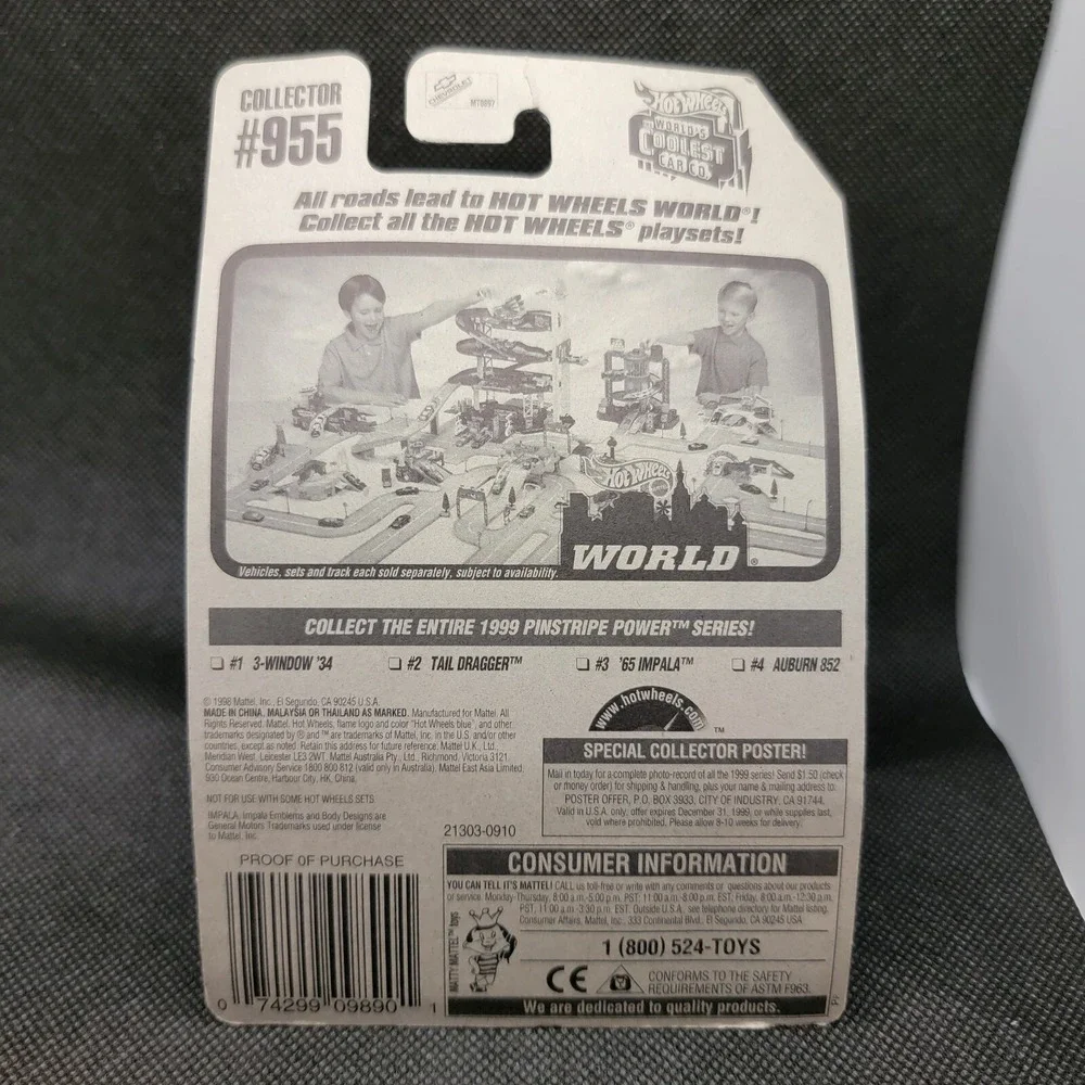 Hot Wheels #955 '65 Impala Pin Stripe Power Series 3 of 4 1998 Die Cast